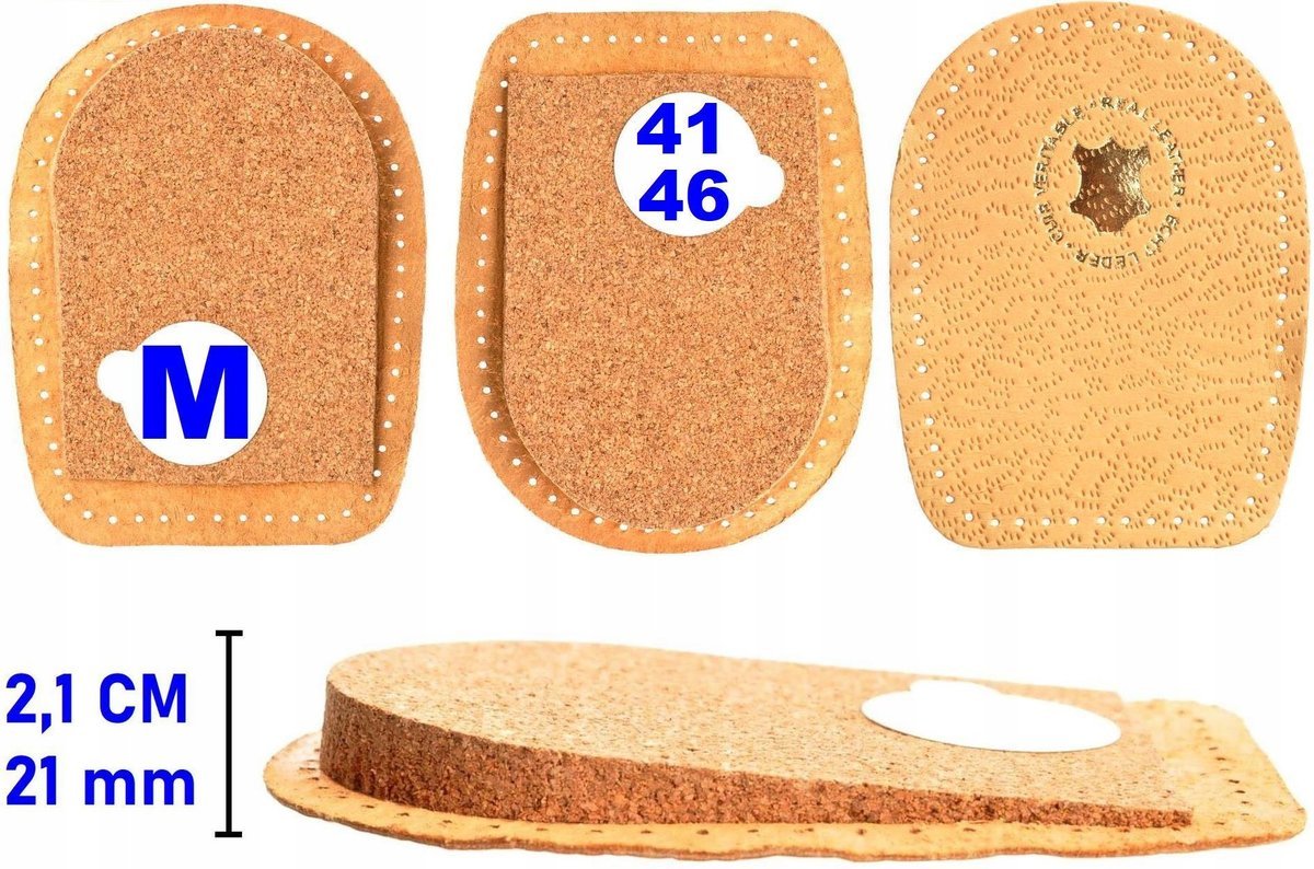 MĘSKIE Podpiętki 2,1 cm SKÓRA PEKARI Wkładki PODWYŻSZAJĄCE 21 mm 41 42 43 44 45 46