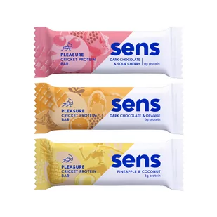 SENS Baton proteinowy z mąki ze świerszczy Pleasure 40 g wiśnia gorzka czekolada - Batony proteinowe - miniaturka - grafika 3