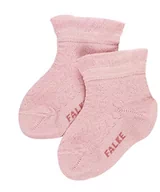Skarpetki damskie - FALKE Skarpety Romantic Net bawełniane Baby biało-różowe wiele innych kolorów krótkie skarpetki dziecięce z motywem cienkie odświętne z lekką siatką, idealne na chrzest, 1 para - miniaturka - grafika 1