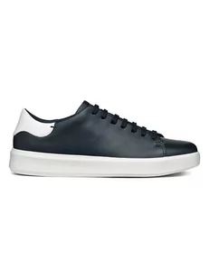 Geox Skórzane sneakersy "Velletri" w kolorze granatowym - Trampki męskie - miniaturka - grafika 1