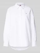 Koszule damskie - Bluzka koszulowa o kroju relaxed fit z czystej bawełny - miniaturka - grafika 1