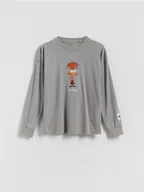 Bluzki dla chłopców - Reserved - Longsleeve z nadrukiem Inside Out - ciemnoszary - miniaturka - grafika 1