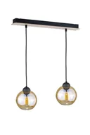 Lampy sufitowe - Ambre lampa wisząca 2-punktowa czarna/drewno 2019 - miniaturka - grafika 1