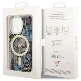 Guess GUHMP14XHLEOPWB do Apple iPhone 14 Pro Max 6,7" niebieski/blue hardcase Leopard MagSafe - Etui i futerały do telefonów - miniaturka - grafika 8