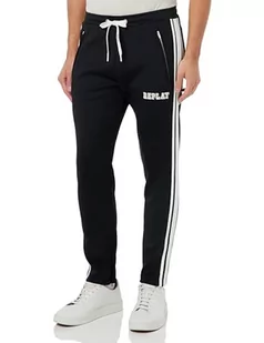 Replay spodnie męskie do biegania, 098 BLACK, XL - Spodnie męskie - miniaturka - grafika 1