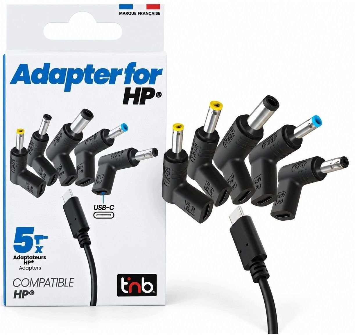 Adapter USB TnB Zestaw Adapterów Na Usb-c Pd 5w1 Do Hp Yx-03 Yx-04 Yx-07 Yx-09 Yx-17 90w / Chtiphp