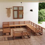 Sofy ogrodowe - vidaXL 13-cz zestaw mebli wypoczynkowych do ogrodu drewno sosnowe 3075967 - miniaturka - grafika 1