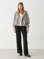 Kurtki damskie - OPUS Kurtka przejściowa "Hemma" w kolorze beżowym ze wzorem - miniaturka - grafika 1