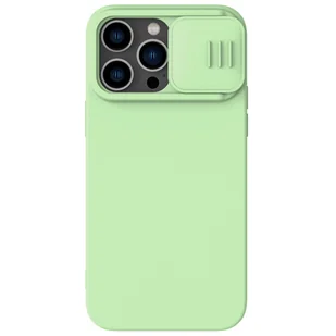 Nillkin CamShield Silky Silicone Case etui iPhone 14 Pro pokrowiec z osłoną na aparat zielony - Etui i futerały do telefonów - miniaturka - grafika 1