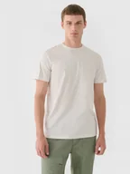 Koszulki sportowe męskie - Męski t-shirt basic 4F 4FWAW24TTSHM1656 - biały - miniaturka - grafika 1