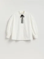 Koszule damskie - Reserved - Koszula z broszką - biały - miniaturka - grafika 1