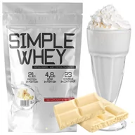 Odżywki białkowe - Odżywka białkowa Białko Serwatkowe Biała Czekolada WPC 4U Nutrition Simple Whey 700g  Shake na Odchudzanie - miniaturka - grafika 1