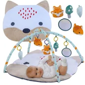 Maty piankowe - Mata Edukacyjna Miękka Interaktywna Biały Lis Wypełnienie Bawełna 5 Zabawek - miniaturka - grafika 1