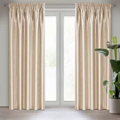Zasłony - Zasłona gotowa Ebru na taśmie 135 x 270 cm beżowy - miniaturka - grafika 1