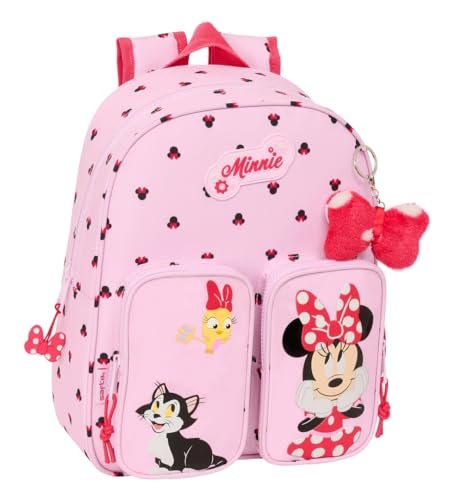 Safta MINNIE MOUSE NAIVE - Plecak dziecięcy, idealny dla dzieci w różnym wieku, wygodny i wszechstronny, jakość i wytrzymałość, 28 x 10 x 34 cm, Jasnoróżowy, M, Casual