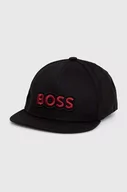 Czapki męskie - Boss Orange czapka z daszkiem bawełniana kolor czarny z aplikacją - miniaturka - grafika 1