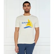 Koszulki męskie - Gant T-shirt Regular Fit - miniaturka - grafika 1