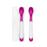 Miseczki i talerzyki dla dzieci - Oxo Zetaw Łyżeczek Z Etui 6M+ 2Xpink - miniaturka - grafika 1