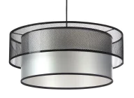 Lampy stojące - Srebrno-czarna okrągła lampa wisząca z siatką - 17X S421 Carbon - miniaturka - grafika 1