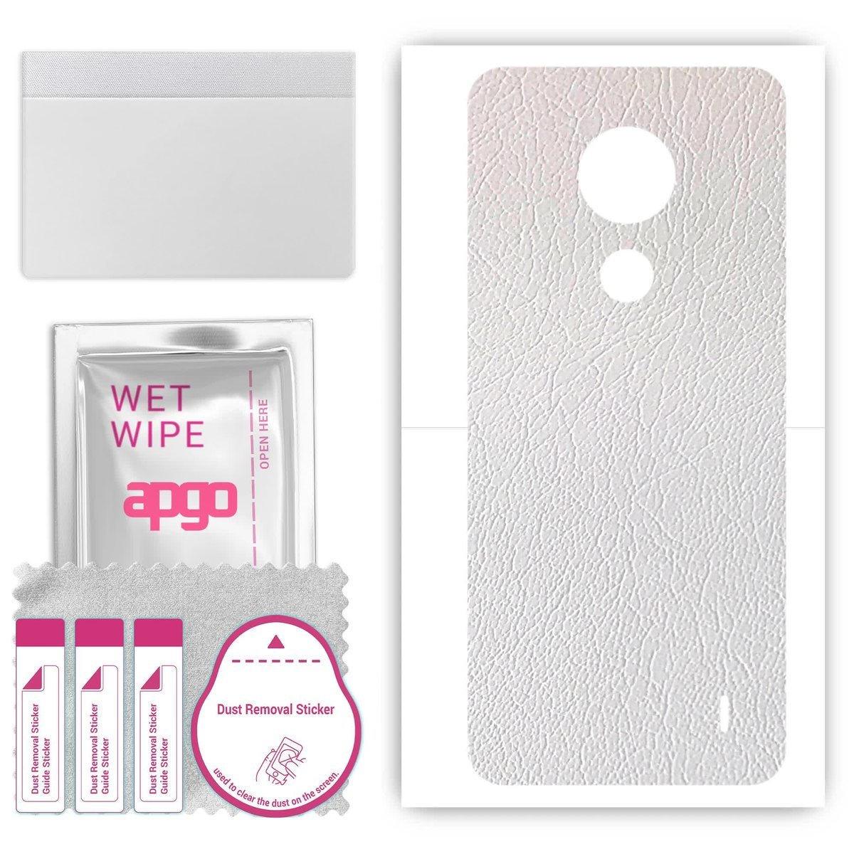 Folia naklejka skórka strukturalna na TYŁ do Nokia C21 - Skóra Biała - apgo SKINS