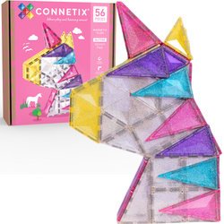 CONNETIX Glitter Unicorn Pack Kreatywne klocki magnetyczne z brokatem 56 elementów