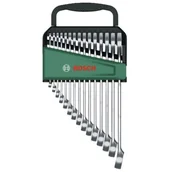 Klucze i nasadki - BOSCH Zestaw kluczy płasko-oczkowych 1600A02Z9E (15 elementów) - miniaturka - grafika 1