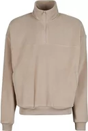 Bluzy męskie - Urban Classics Męska bluza Basic Polar Troyer, Ciepły piasek, 3XL - miniaturka - grafika 1
