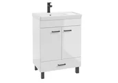 Szafki łazienkowe - Szafka łazienkowa z umywalką Defra Novelty 60 cm biały połysk 207-D-06002+1072 - miniaturka - grafika 1