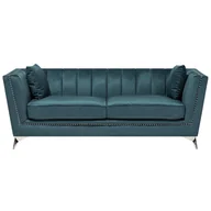 Sofy i kanapy - Beliani Sofa trzyosobowa welwet niebiesko-zielona GAULA - miniaturka - grafika 1