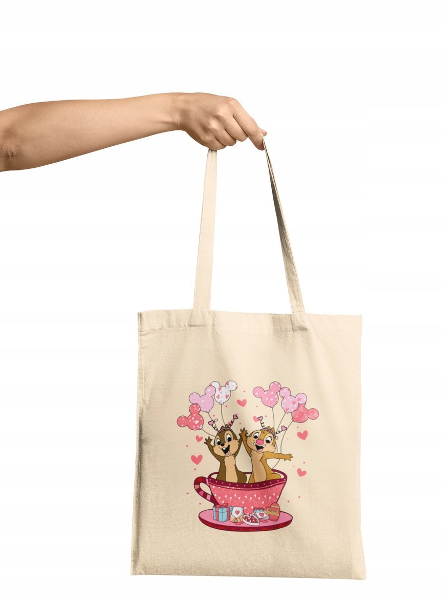 Torba Shopper Materiałowa Na Ramię Prezent Dla Fanki Chip & Dale Bajki