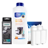 Akcesoria i części do ekspresów do kawy - Zestaw Bosch - Filtr Al-Inte 2szt, Uniwersalny Odkamieniacz 500ml, Siemens TZ80001 Tabletki Czyszczące - miniaturka - grafika 1