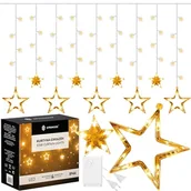 Oświetlenie świąteczne - Kurtyna świetlna 138 Led gwiazdki, lampki wewnętrzne światełka sople ciepły biały - miniaturka - grafika 1