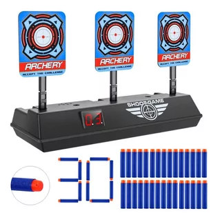 Zestaw Elektroniczna tarcza 3 cele do Nerf  + 30 strzałek typu Elite - Zabawki militarne - miniaturka - grafika 1