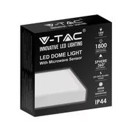 Lampy sufitowe - Plafon V-TAC 18W LED Kwadrat IP44 Czujnik Ruchu Mikrofalowy 23x23cm Biały VT-8618S 4000K 1800lm - miniaturka - grafika 1