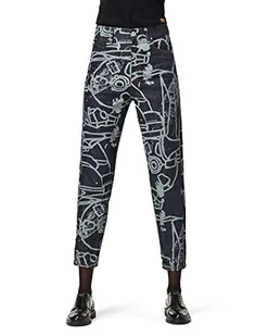 G-STAR RAW JANEH ULTRA HIGH MOM ANKLE dżinsy damskie, Wielokolorowy (Raw Denim Charcoal Line Art Splatter D16083-c472-b894), 27W / 32L - Spodnie damskie - miniaturka - grafika 1