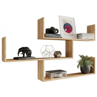Półka wisząca trzypoziomowa dąb sonoma F8-H35 - Półki do salonu - miniaturka - grafika 1