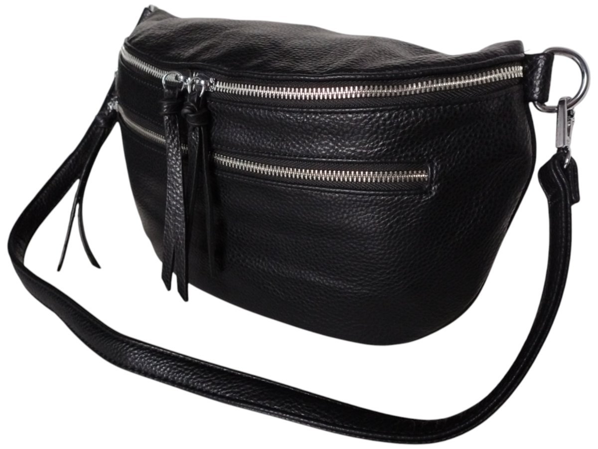 Nerka Damska Na Ramię, Czarna Torebka Damska, Saszetka Na Szerokim Pasku