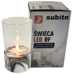 Świeca LED SUBITO C701 H140 marmur (675) - Świece - miniaturka - grafika 1