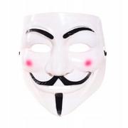 Dodatki do strojów karnawałowych - Maska Anonymous Vendetta - Biała Maska Przebranie - miniaturka - grafika 1