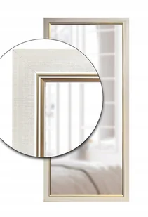 Lustro 120x40 w kremowej złotej ramie jak tkanina odpornej na wilgoć u50 - Lustra - miniaturka - grafika 1