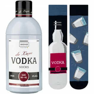 Skarpetki męskie - Skarpetki męskie kolorowe SOXO GOOD STUFF Vodka w butelce śmieszne bawełniane - grafika 1