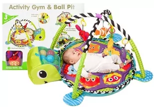 Import LEANToys Mata Edukacyjna Dla Maluszka Żółw 3w1 + Piłki LEANToys 1605 - Maty edukacyjne - miniaturka - grafika 1