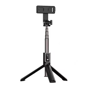 UCHWYT SELFIE MINI - z odpinanym pilotem bluetooth i tripodem - P40L CZARNY - Selfie stick - miniaturka - grafika 1