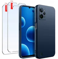 Etui i futerały do telefonów - ZESTAW Etui do Realme C31 Matowe Granatowe Silikon Slim +2 SZTUKI SZKŁO - miniaturka - grafika 1