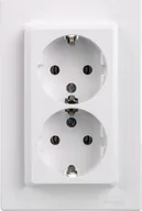 Gniazdka elektryczne - Schneider Electric Asfora Gniazdo podwójne z/u SCHUKO 2P+Z białe diy EPH9901121 - miniaturka - grafika 1