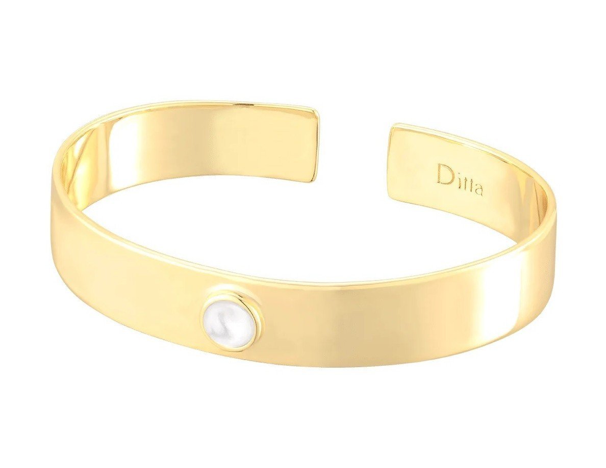 ankabizuteria.pl Bransoleta srebra pozłacana z masą perłową