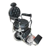 Fotele fryzjerskie - Fotel fryzjerski barberski hydrauliczny do salonu fryzjerskiego barber shop Barberking - miniaturka - grafika 1