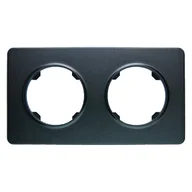 Klawisze i ramki - Ramka podwójna, plastikowa, czarna, OVAL - miniaturka - grafika 1