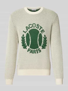 Sweter z dzianiny z nadrukiem z logo - Swetry męskie - miniaturka - grafika 1