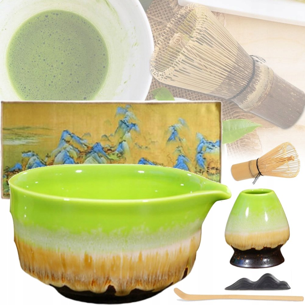 Zestaw Do Matchy, 6-CZĘŚCIOWY Zestaw Do Herbaty Matcha Zestaw, Podstawka